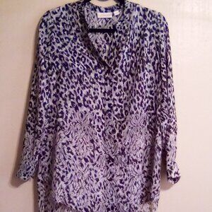 Silky Black & White Blouse
